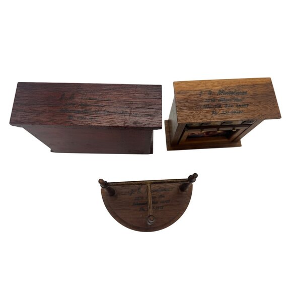 J.B. Miniatures 1:12 Wood TV, Fireplace & DemiLune Table Set Dollhouse Furniture - Picture 6 of 7